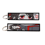 Japanese Anime Junji Ito Tomie Keychain for Motorcycles Cars Key Fobs Key Tag Embroidery Key Ring for Men Women Accessories
