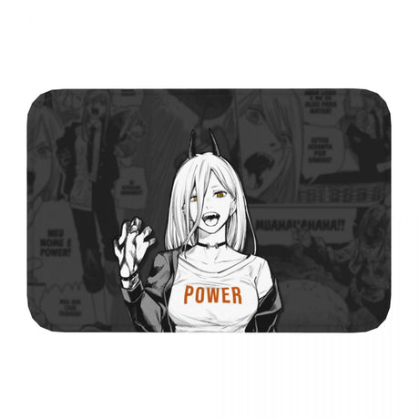 Manga Cut Non-slip Doormat Kitchen Mat Power Chainsaw Man Floor Carpet Entrance Door Rug Indoor Decor, everythinganimee