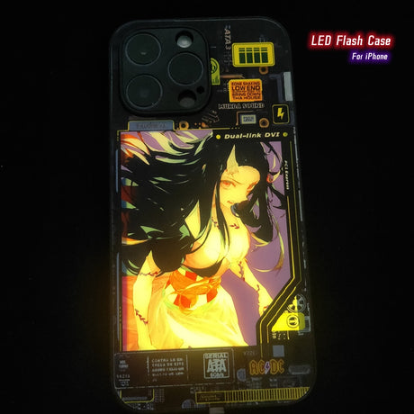 Japan Anime Demon Slayer Tanjirou Kamado, Nezuko, muichiro tokito, mitsuri kanroji Cute Cartoon LED Flash Case Cover For iPhone 14 13 12 11 Pro Max XR XS 7 8 Plus, everythinganimee