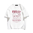 Harajuku T-shirt Summer 100% Cotton High-quality Japanese Anime Cartoon Girl Print Men T-shirt Street Casual Unisex Short Sleeve, everythinganimee