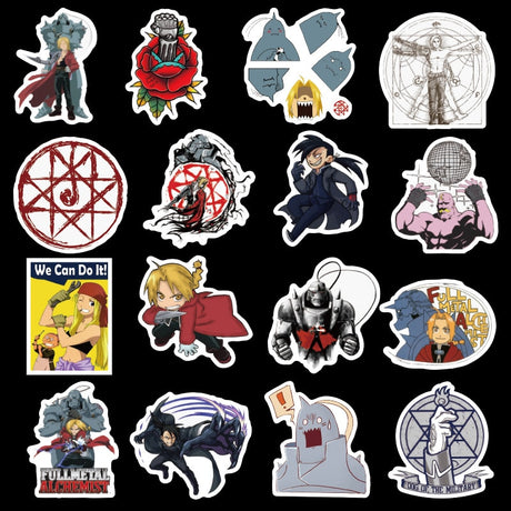 Anime Cartoon Anime Fullmetal Alchemist Stickers For Car Laptop Phone Fridge Scrapbook Waterproof Graffiti Sticker Toys Kids Gifts, everythinganimee