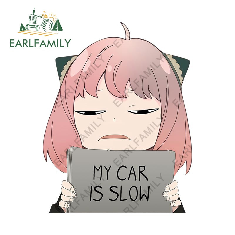 Spy Family Anya 'My Car Is Slow' Car Stickers