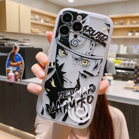 Naruto Phone Case for iPhone 13, 12, 11, 14 Pro Max, Plus, X, XR. Featuring the iconic Uchiha Sasuke and Kakashi characters, this soft silicone cover not only provides protection for your phone but also showcases your love for the iconic anime series. Perfect for any Naruto fan or as a gift for the anime enthusiast in your life