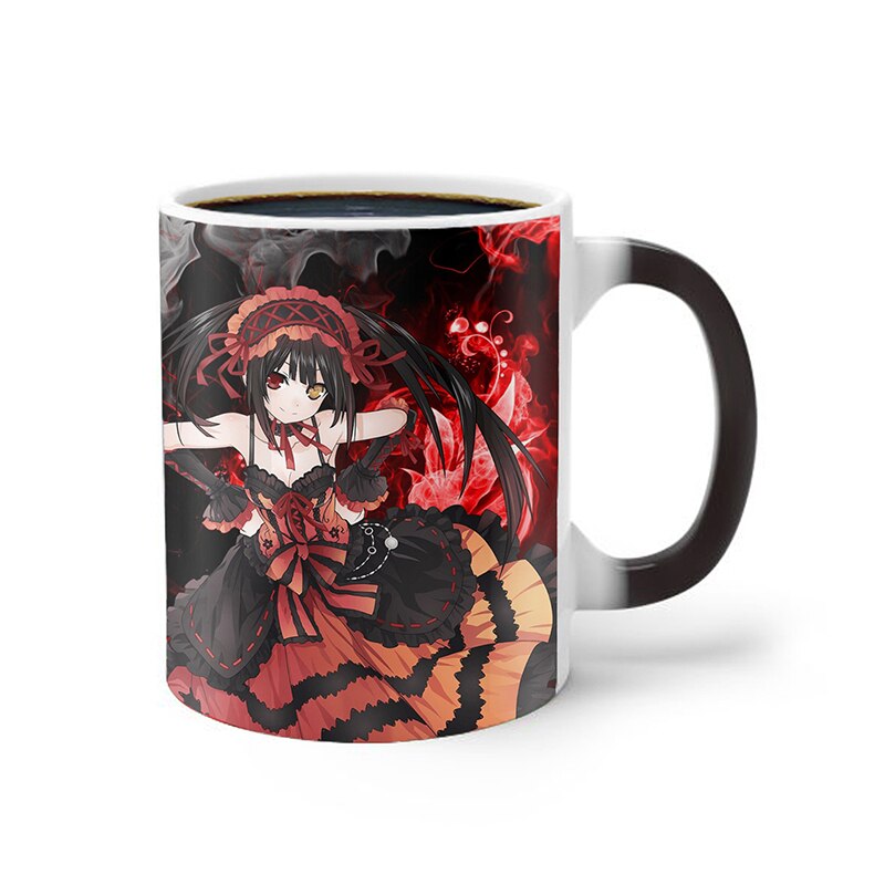 1Pcs New 350ml Tokisaki Kurumi Magic Creative Changing Color Mugs Milk Coffee Tea Cups Gift for Friends, everythinganimee