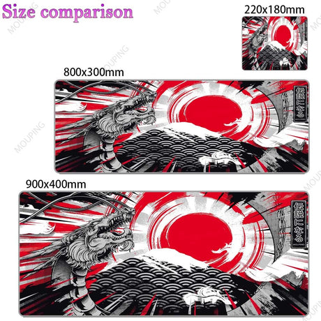 Dragon Mouse Pad Black and White Deskmat Playmat Laptop Japan Anime Gaming Keyboard Rubber Pad Pad on The Table Mouse Mat Pc Rug, everythinganimee