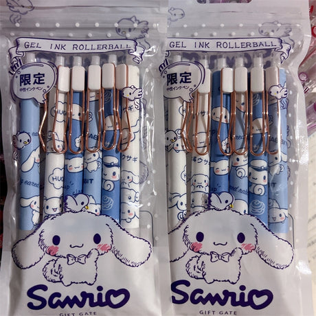 Wholesale kawaii cartoon blue Cinnamorol lins wind press pen cute big-eared dog gel pen high color value metal hook Sanrio pen, everythinganimee