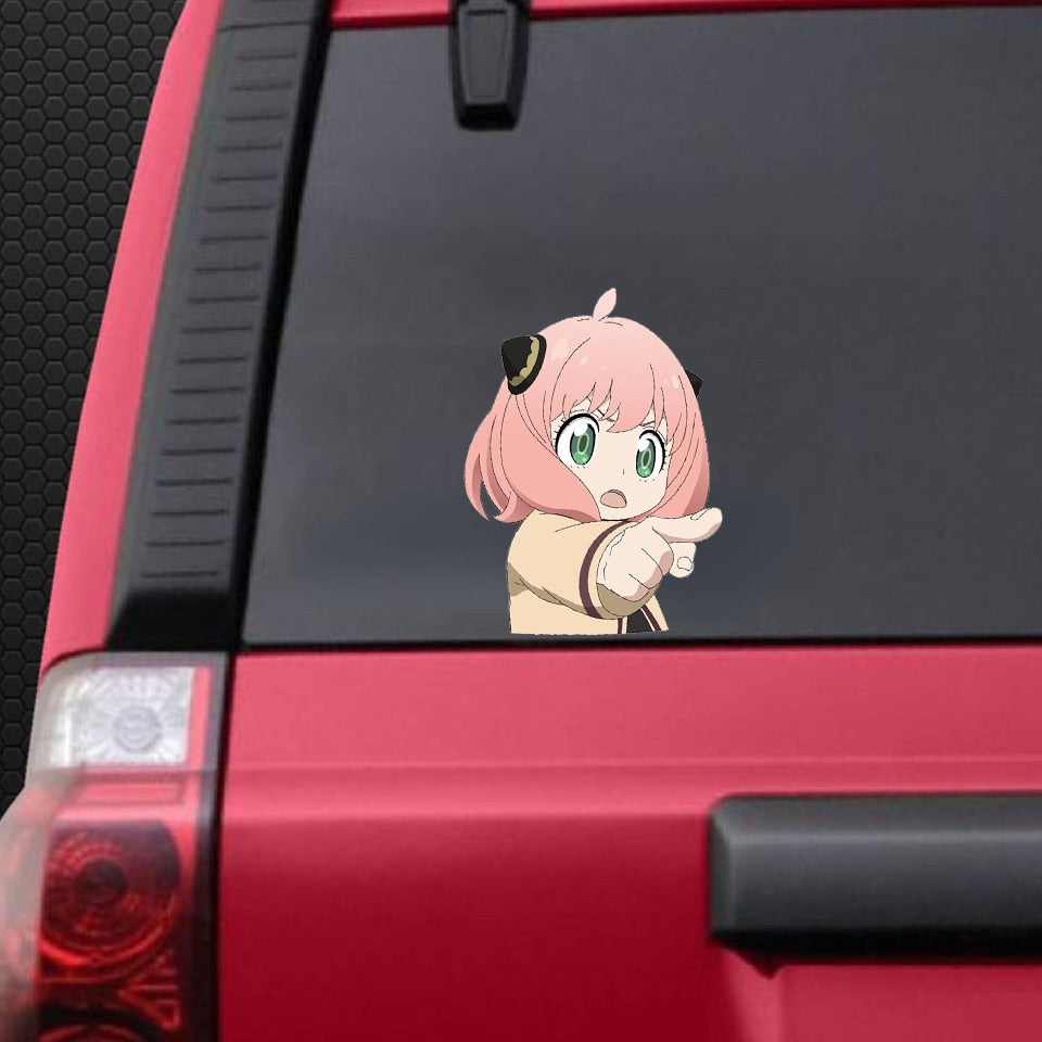 CG Car Sticker Anime Decal Spy Family Anya Forger Car Stickers Cartoon Car Styling Decals Simple Occlusion Scratch Decoration