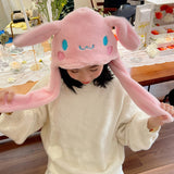 Kawaii Sanrio Hat Cinnamoroll Accessories Cute Plush Hat Keep Warm Bunny Hat Ears Up Plush Toy For Kids Girl Winter Cap, everythinganimee