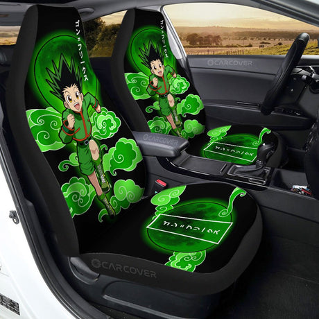 Gon Freecss Car Seat Covers Custom Hunter x Hunter Anime Car Accessories,Pack of 2 Universal Front Seat Protective Cover, everythinganimee