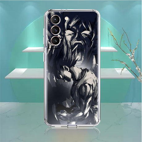 Dragon ball z black and white Soft Case For Samsung Galaxy S22 S20 S21 S10 S9 S8 Plus FE Note 20 Ultra 10 Lite 9 Luxury Cover Coque Comics Line Sketch, everythinganimee