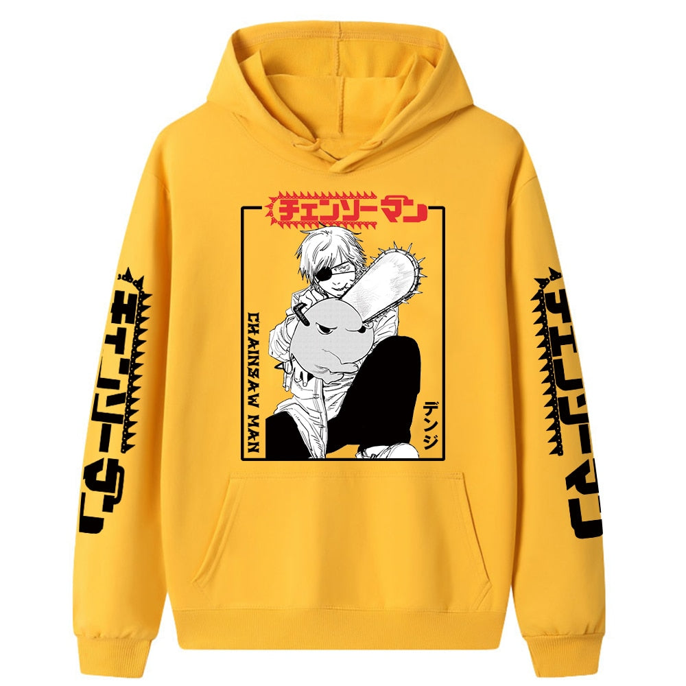 Japan Anime Chainsaw Man Loog Sleeve Sweatshirt Denji Men Women Hoodie Cool Pullover Coat Hooded Tops