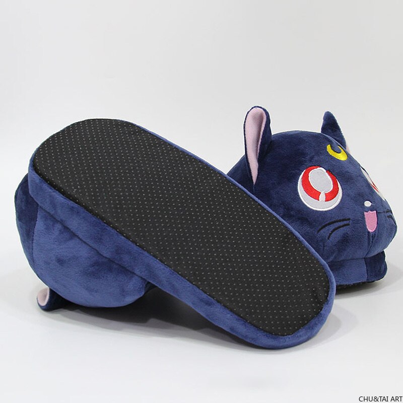 Sailor Moon Luna Cat Plush Slippers