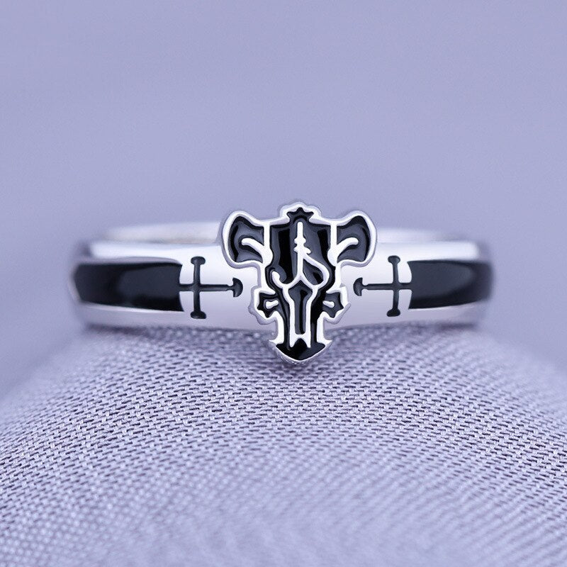 Anime Black Clover Quartet Knights Cosplay Ring Demon Asta Adjustable Alloy Rings Unisex Jewelry Prop Accessories Gift, everything animee