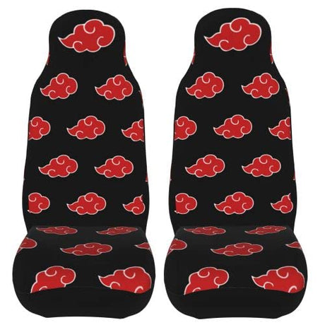 2Pcs Classic Japan Anime Red Cloud Car Seat Cover Easy To Install Universal Fit Accessories For Auto Truck Van Suv, everythinganimee