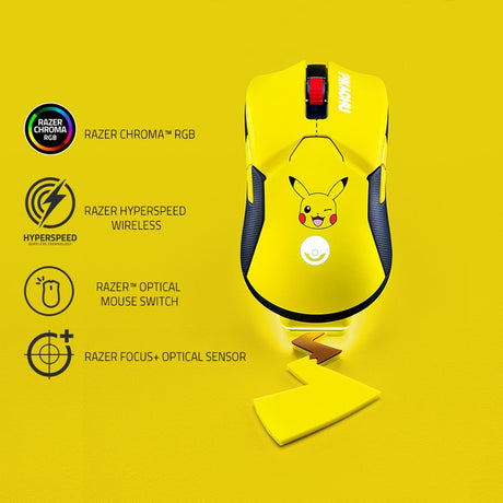 Razer Viper Ultimate Pokemon Pikachu Limited Edition Wireless Gaming Mouse with Charging Dock, everythinganimee