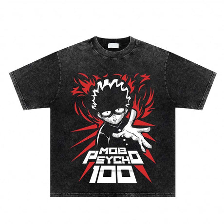 Cotton Harajuku Anime T Shirt Japanese Anime Angry Boy Printed T Shirts Oversize Retro Hip-hop Short Sleeve Men T-shirt, everythinganimee