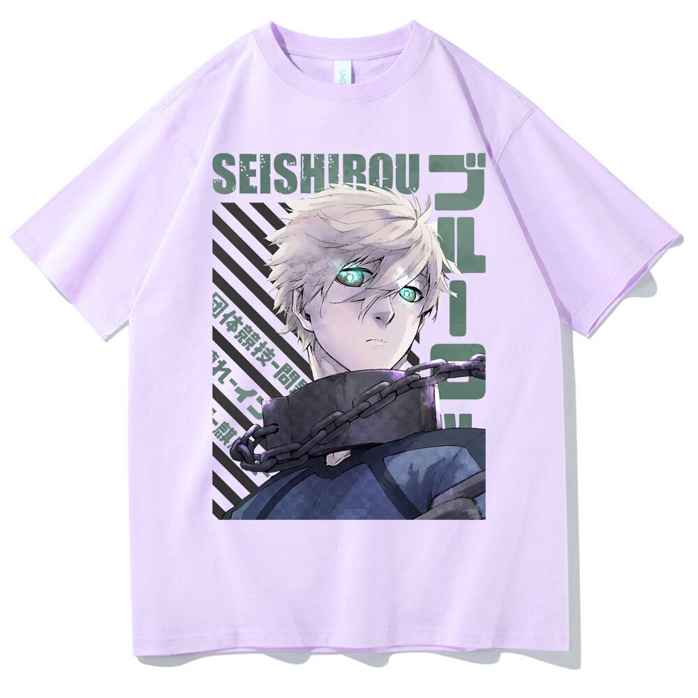 Introducing the must-have Anime Blue Lock Seishirou Nagi Graphic T-Shirt for men and women! This trendy, unisex t-shirt features a cool graphic design of the iconic anime character Isagi Yoichi. Made with soft, breathable cotton, this t-shirt is perfect for any casual occasion. Available in a variety of sizes and colors, you'll be able to find the perfect fit.
