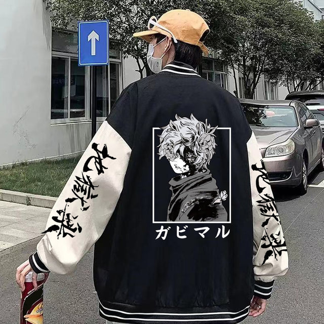 Anime Jigokuraku Hell's Paradise Gabimaru  Print Baseball Uniform Fleece Coat Long Sleeve Jacket Sweatshirt, everythinganimee
