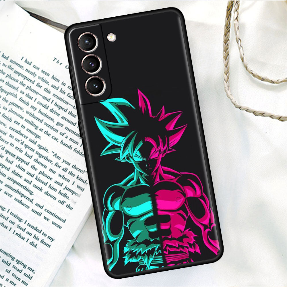 Phone Black Soft Case For Samsung Galaxy S22 S21 S20 Ultra FE S9 S8 S10 Plus Note 20 10 9 Fundas Cover Saiyan Cool Vegetas, dragon ball z, everythinganimee