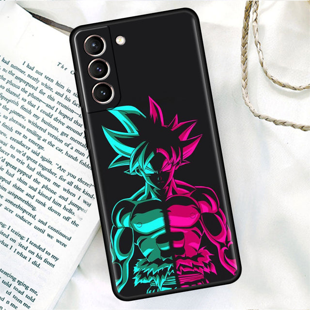 Phone Black Soft Case For Samsung Galaxy S22 S21 S20 Ultra FE S9 S8 S10 Plus Note 20 10 9 Fundas Cover Saiyan Cool Vegetas, dragon ball z, everythinganimee