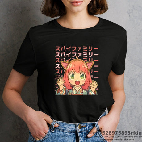 Women Kawaii Yor Anya Forger Anime T-shirt Girl Summer Spy x Family Cartoon 90s Tops Tee Female Manga Clothes, everything animee
