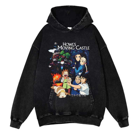 Streetwear Vintage Sweatshirt Graphic Print Pullover Japanese Anime Men Harajuku Cotton Hooded Hoodie Hip Hop Washed Hoodie, everythinganimee