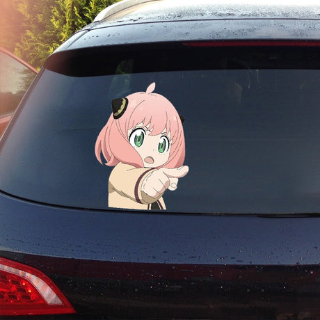 CG Car Sticker Anime Decal Spy Family Anya Forger Car Stickers Cartoon Car Styling Decals Simple Occlusion Scratch Decoration