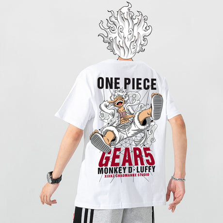 Oversized Men's T-shirt Japanese Anime One Piece T-shirt Harajuku Cartoon Women's Top T-shirt Street Casual Men's T-shirt, everythinganimee
