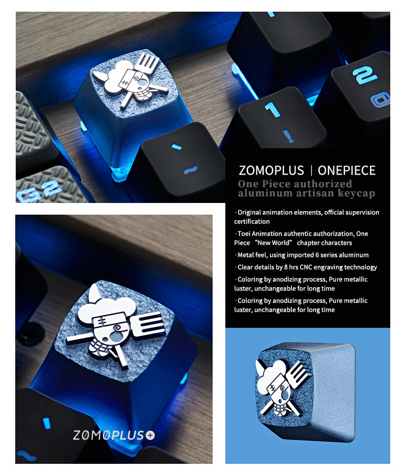 One Piece Serie Straw Hat Crew Aluminum Artisan Keycaps