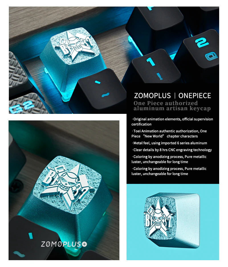 One Piece Serie Straw Hat Crew Aluminum Artisan Keycaps