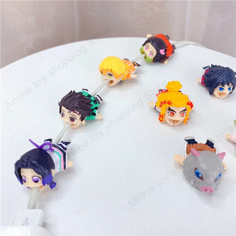 Demon Slayer Charging Cable Protector Cover for Mobile Phone USB Cable Data Lines Protective Case Anime Figures Tanjirou Nezuko Inosuke zenitsu Giyu Shinobu Rengoku Mitsuri, everythinganimee