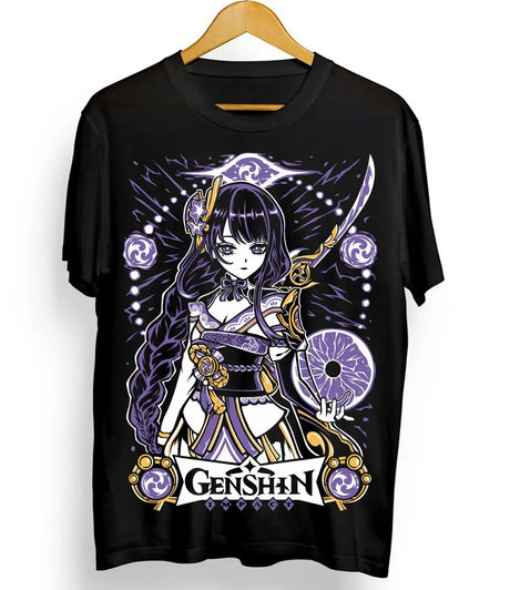  This kawaii tee features the powerful Raiden Shogun from Genshin Impact, perfect for fans. If you are looking for more Genshin Impact Merch, We have it all! | Check out all our Anime Merch now!