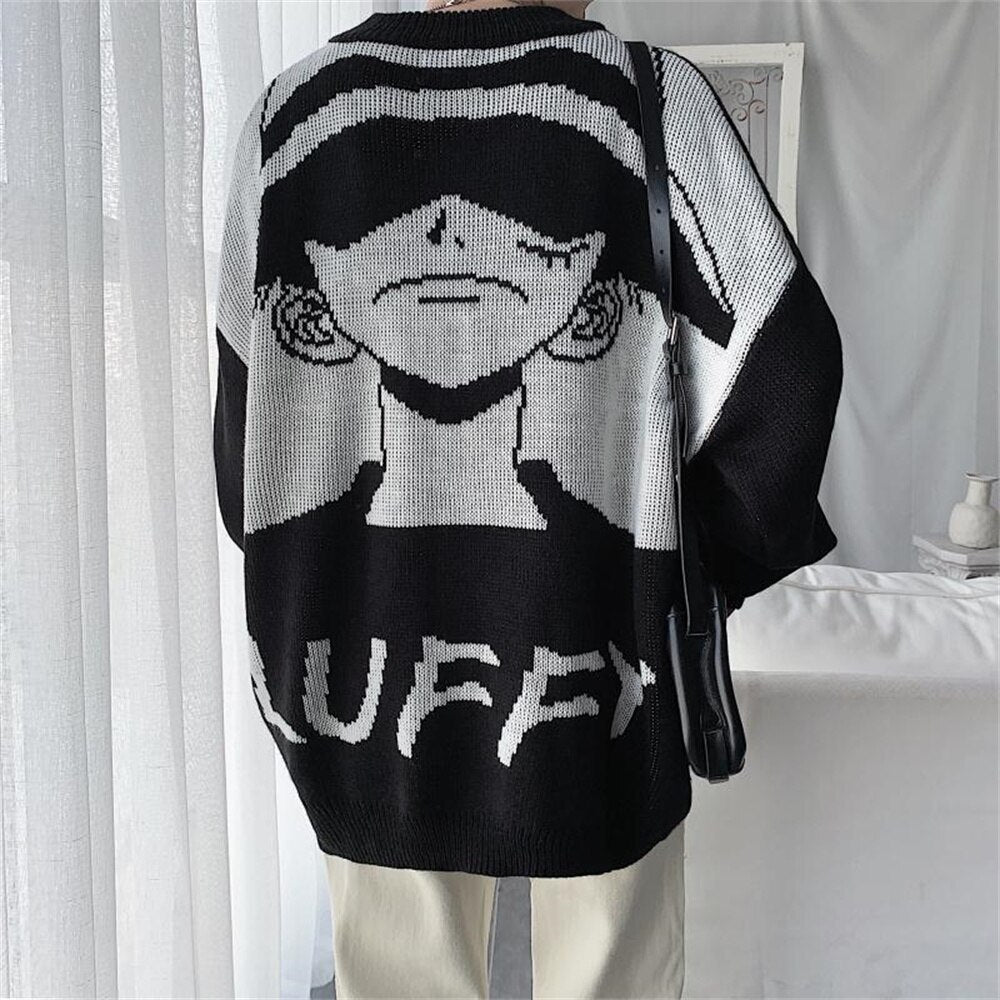 Stay warm this winter with our One Piece Luffy Inspired Knit Cardigan | Here at Everythinganimee we have the worlds best anime merch | Free Global Shipping