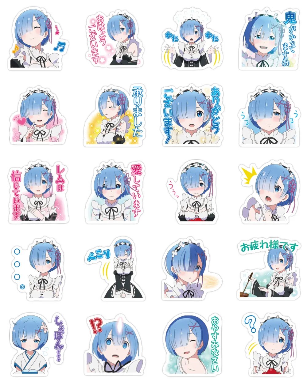 This sticker collection invites you into the thrilling adventures in Re Zero. | If you are looking for more Re Zero Merch, we have it all! | Check out all our Anime merch now!