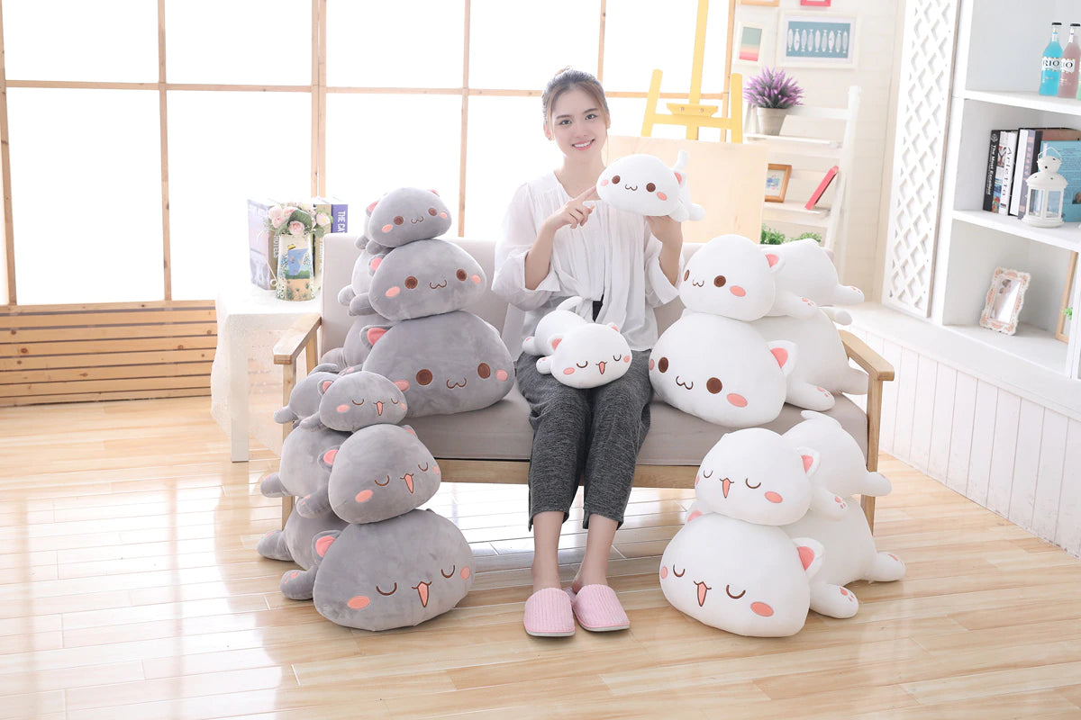 1pc 35cm Kawaii Lying Cat Plush Toys Stuffed Cute Cat Doll Lovely Animal Pillow Soft Cartoon Cushion Kid Christmas Gift, everythinganimee