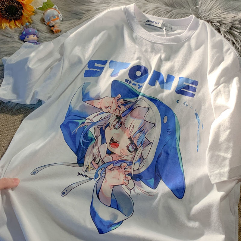 This tee shows the spirit of the world of Gawr Gur. If you are looking for more Hololive Merch, We have it all!| Check out all our Anime Merch now!- Free shipping