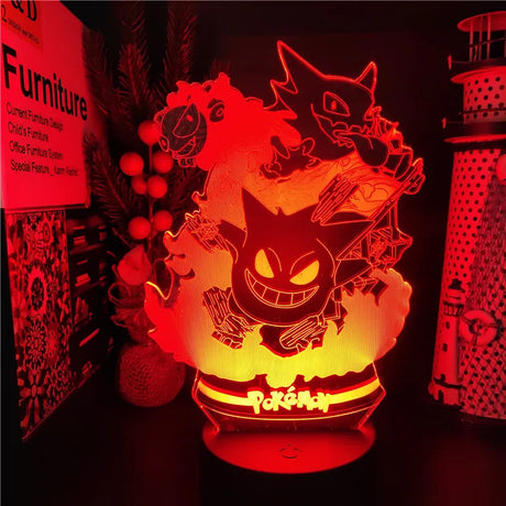 Want to make your room eye-catching? Show of your love with our Pokémon Gengar 3D Led Night Light | If you are looking for more Pokémon Merch, We have it all! | Check out all our Anime Merch now!