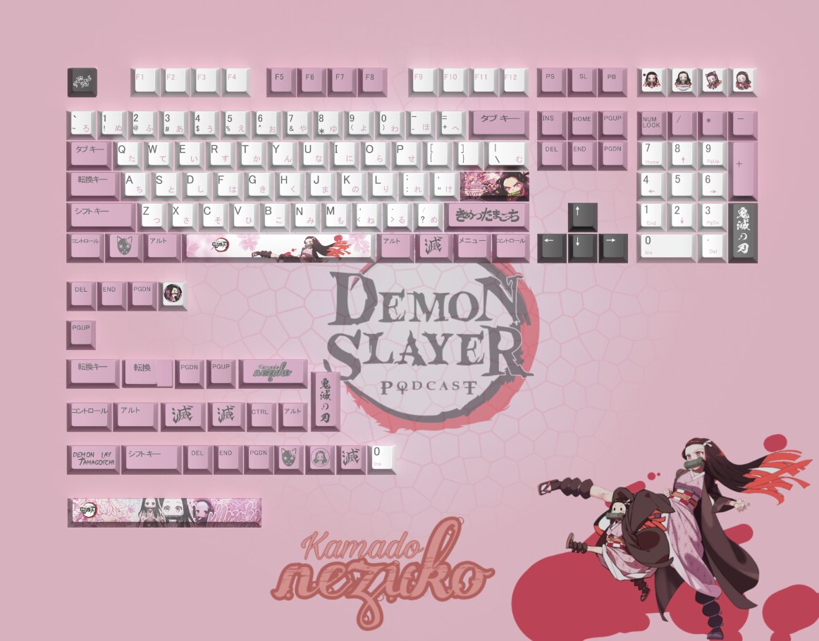 Demon Slayer Anime Keycap Full Set - PBT Five-Sided Sublimation Original Height