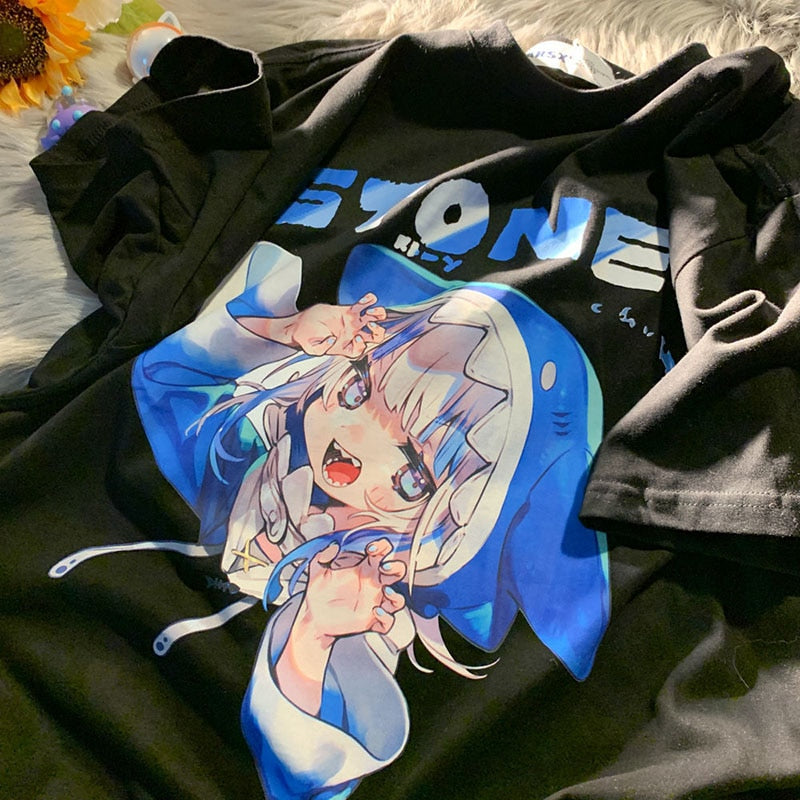 This tee shows the spirit of the world of Gawr Gur. If you are looking for more Hololive Merch, We have it all!| Check out all our Anime Merch now!- Free shipping