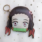 Anime Demon Slayer Cosplay Kimetsu No Yaiba Kamado Nezuko Hashibira Inosuke Coin Wallet Purse Lovely PU Wallet Keychain Gift, everythinganimee