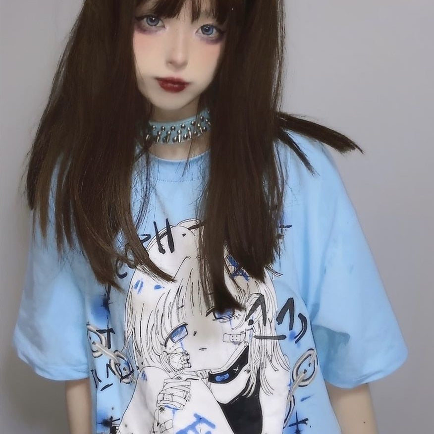 Midnight Muse Kanji Gothic Anime Girl Tee