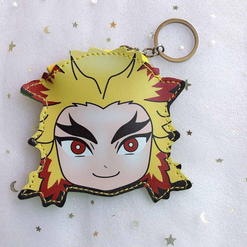 Anime Demon Slayer Cosplay Kimetsu No Yaiba Kamado Nezuko Hashibira Inosuke Coin Wallet Purse Lovely PU Wallet Keychain Gift, everythinganimee