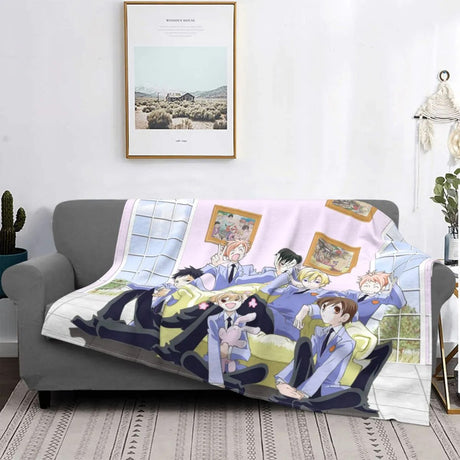 Compra online de Ouran High School Host Club Anime Customized Blanket Plush  Flanner Decoration Bed Home Throw Sofa Blanket Unisex Children Gifts