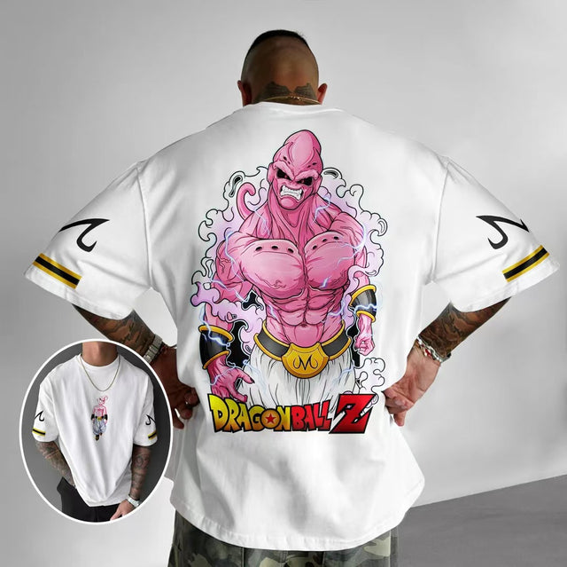 Here at Everythinganimee we only have the best shirts in the world! Unleash your inner Saiyan with the Majin Boo Power Surge Tee, inspired by Dragon Ball Z's iconic villain, Majin Boo. This standout shirt captures Boo’s intimidating presence in vibrant, high-quality artwork that pops against the premium fabric.