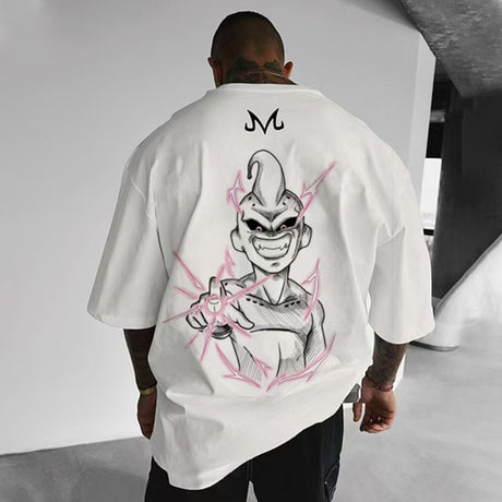 Here at Everythinganimee we only have the best shirts in the world! Channel the unpredictable power of Majin Buu with the Majin Buu Chaos Tee, featuring a striking design of the infamous villain from Dragon Ball Z. This tee showcases a fierce, sketch-style depiction of Majin Buu surrounded by chaotic energy lines, perfectly capturing his mischievous and menacing aura.