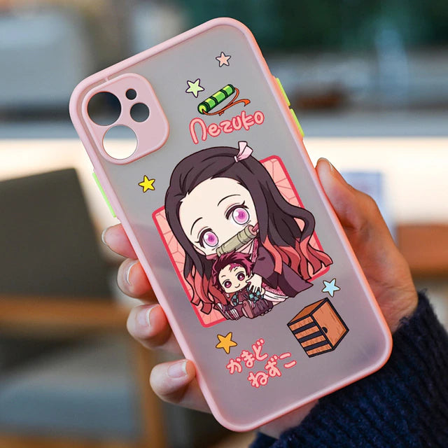 Kimetsu No Yaiba Demon Slayer Anime Phone Case for IPhone 14 12 13 Mini 11 Pro Max X XR XS MAX 7 8 Plus Matte Hard PC Back Cover, everythinganimee