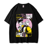 Here at Everythinganimee we have the best anime shirts in the world. Embrace the chaos of the Cyberpunk universe with this striking Rebecca T-shirt from Edgerunners. Featuring bold, vibrant artwork of the fearless and fierce Rebecca, this shirt embodies her edgy and unapologetic style. 