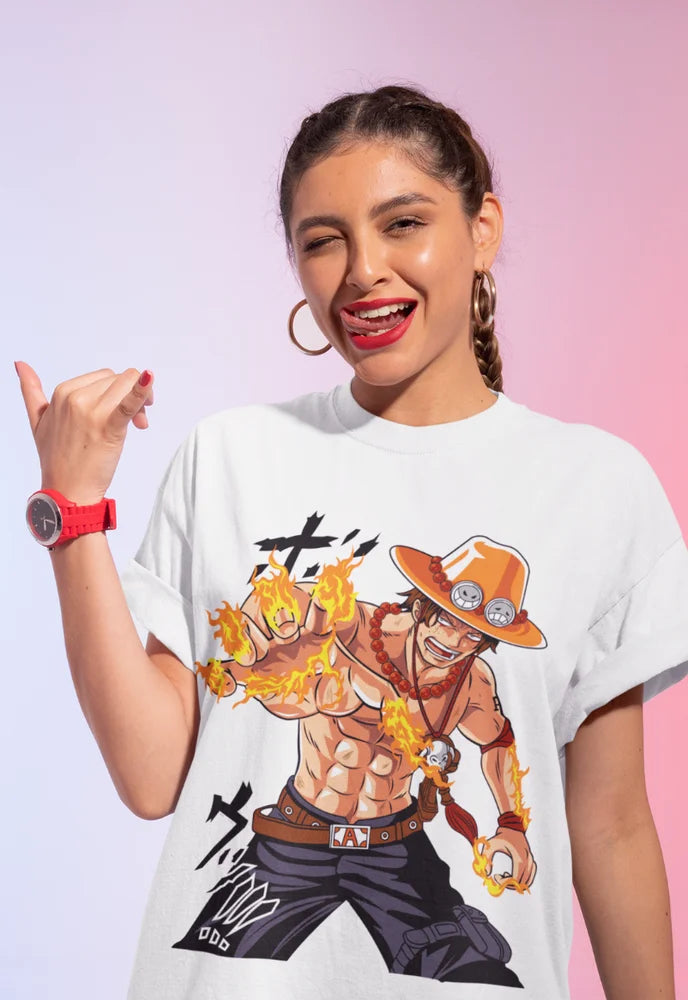 This tee celebrate the legacy of the beloved Fire Fist Ace with this vibrant tee that captures his blazing power. If you are looking for more One Piece Merch, We have it all! | Check out all our Anime Merch now!