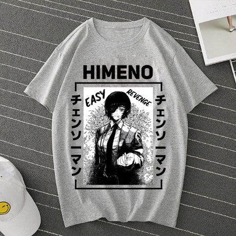 Step into the world of Chainsaw Man with our Himeno Revenge Tee, available in black, white, and grey. Here at Everythinganimee we have only the best anime merch! Free Global Shipping