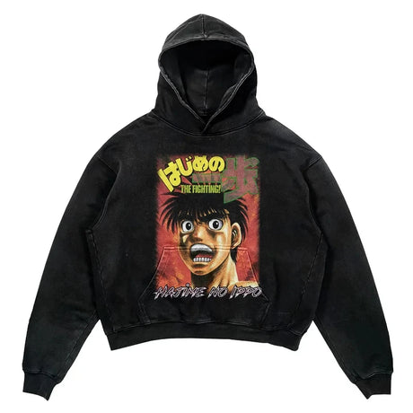 Sport this hoodie's striking graphics that pay tribute to 'Hajime no Ippo's' resilient essence. If you are looking for more Hajime no Ippo Merch, We have it all! | Check out all our Anime Merch now!